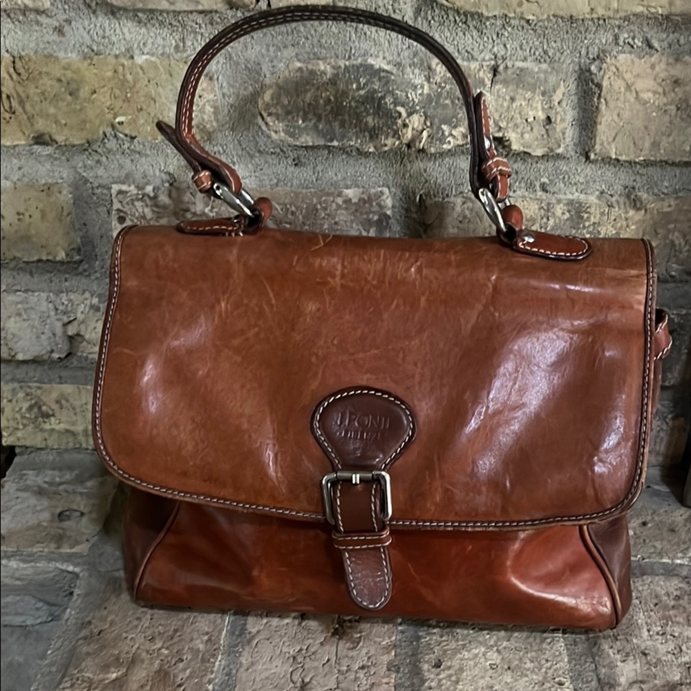 IPonti Genuine Italian 2-Tone Brown Leather Purse